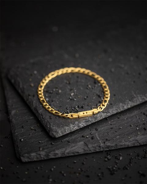 5 mm Figaro-Edelstahlkette mit vergoldeter Oberfläche - Fortis Gold